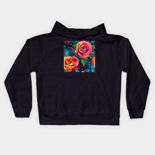 Rainbow flowers Kids Hoodie